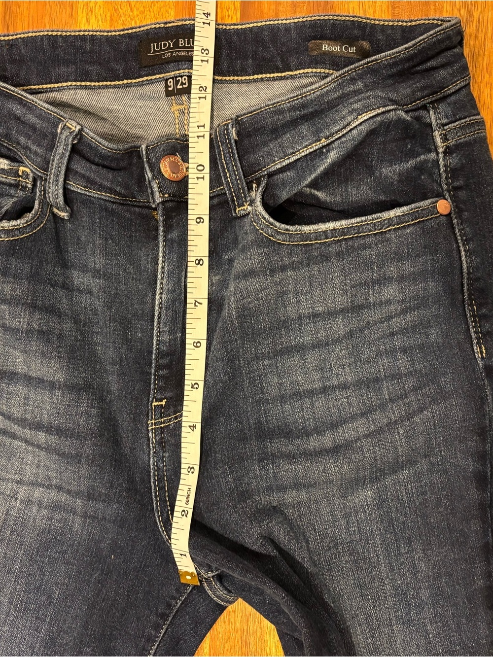 Judy Blue Jeans Boot Cut, High Rise, Dark Wash, Stretch Denim Size 9/29 - Picture 7 of 10